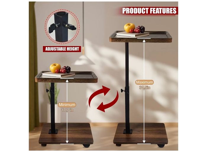 adjustable tv tray end table