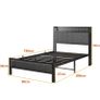 Single Bed Frame with Storage Headboard Shelf, No Box Spring Needed 3ft Upholstered Bed Frame with Heavy Duty Metal Slats, Easy Assembly,Gray, for Small Bedroom, Dorm, Guest Room Image 8