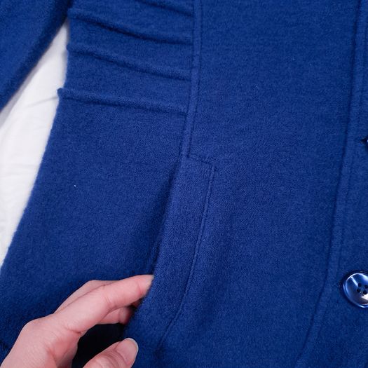 Your Sixth Sense Royal Blue Wool Knit Tailored Jacket Blazer Size L/XL