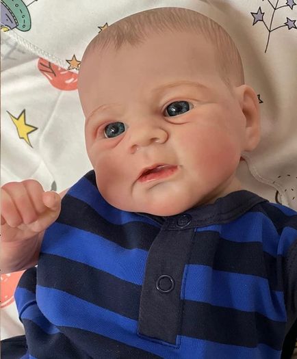 Reborn Dolls 17inch 46cm Reborn Baby Dolls Reborn Toddler Dolls Lifelike Real Soft Touch Maddie with Hand-Drawing Hair Handmade Doll Xmas Gift (FREE POSTAGE)