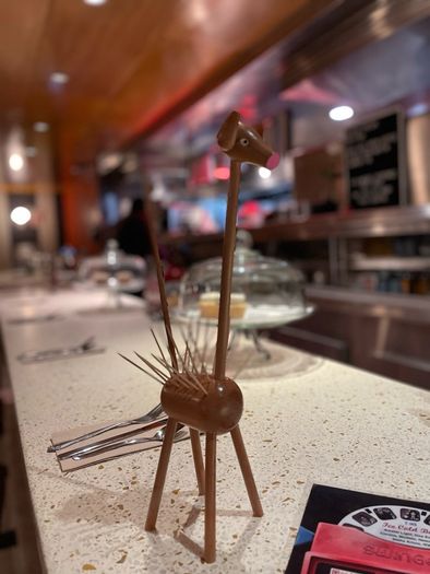 Danish mid century giraffe ornament collectible table toothpick holder
