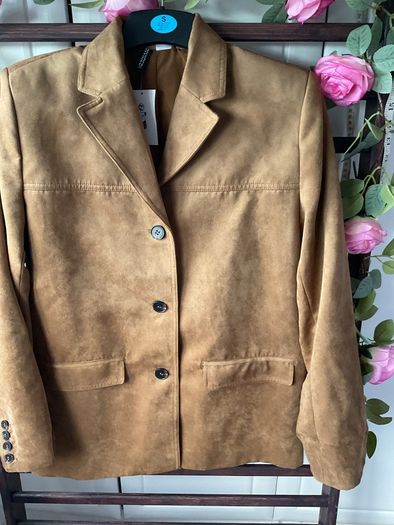blazer Bnwt H&M size small tan suede effect jacket