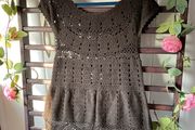 Brown crochet top/ tunic/cover up 100% cotton