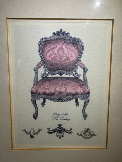 Pair of Vintage Framed Marina Romagnoli Chair Prints