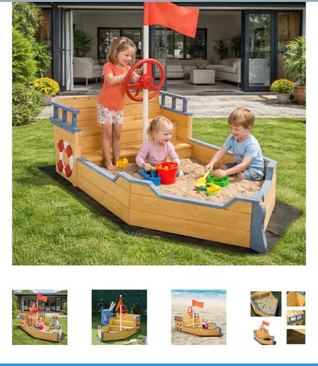 Pirate ship sand pit.