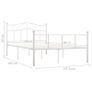 Bed Frame White Metal 140x200 cm Image 6