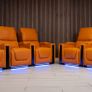 3+2 Orange Sienna Electric Leather Leather Recliner Sofa Image 2