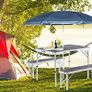 Compact Folding Camping Table Set  Aluminium Table and 2 Benches with Built-In Carry Handle Image 2