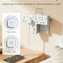 Multi Plug Adopter, Plug Extension with Independent Switches, 4 Way Plug Adapter UK Built-in Surge Protector, 4 in 1 Wall Socket Plug Extender with 180 Degree Rotation Button Image 6