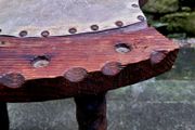 Brutalist carved stool