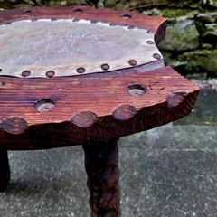 Brutalist carved stool