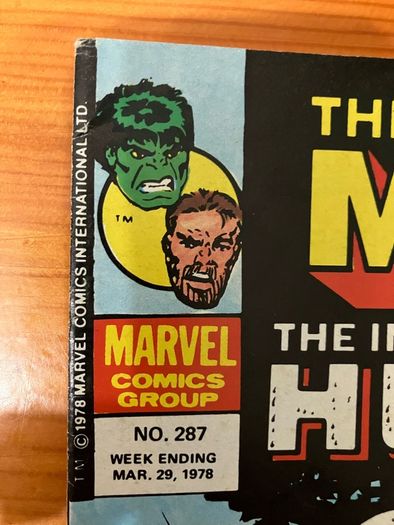 Comic: 'The Mighty World Of Marvel' no. 287 / 1978