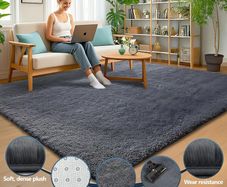 160x230cm Large Rug for Living Room Washable Rug Super Soft Fluffy Shaggy Rugs Suit for Bedroom Dorm Nursery Kids Room Lounge Office Home Decor Anti Slip Backing Carpets