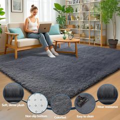 160x230cm Large Rug for Living Room Washable Rug Super Soft Fluffy Shaggy Rugs Suit for Bedroom Dorm Nursery Kids Room Lounge Office Home Decor Anti Slip Backing Carpets