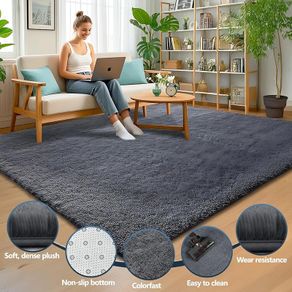160x230cm Large Rug for Living Room Washable Rug Super Soft Fluffy Shaggy Rugs Suit for Bedroom Dorm Nursery Kids Room Lounge Office Home Decor Anti Slip Backing Carpets