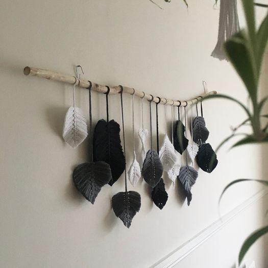Boho wall hanging, Bohemian home decoration, Handmade wall tapestry, Macrame leaves, Birthday gift idea, Housewarming gift