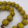 Antique African Yellow Melon Shape Glass beads Necklace Strands Image 8