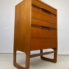 Mid Century Meredew Tallboy Teak Chest of Drawers