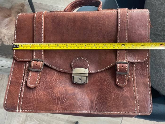 brown leather satchel