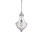 Large Pendant Ceiling Light Clear Glass 52cm Shade