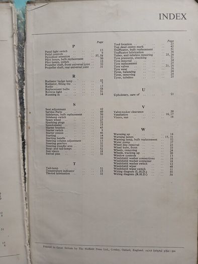 Wolseley Six-Ninety Operation Manual