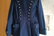 New Mac trench coat spring jacket moleskin military all saints style navy S boutique like Karen Millen