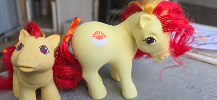 Mammy and Son Custom Sunburst Mountain Boy Ponies using MLP G1 Base My Little Pony