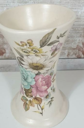 Vintage Purbeck Pottery Poole Dorset Floral Vase - 22 cm tall