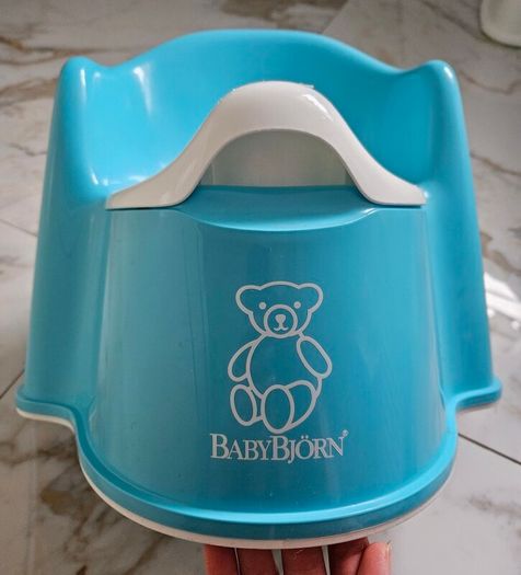 Baby Bjorn Potty Chair Blue/White + FREE Toilet Seat + Bambino Mio Potty Training Pants