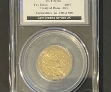 2007 Ireland Irish International Coin Fair Souvenir series featuring E2 coin in uncirculated condition direct from Dublin mint encapsulated by CGS UK
