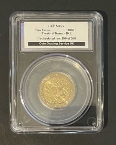 2007 Ireland Irish International Coin Fair Souvenir series featuring E2 coin in uncirculated condition direct from Dublin mint encapsulated by CGS UK