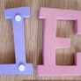 Large Pink & Purple Glitter Letters - Read Carefully Image 2