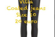 jeans Bnwt size 10 black leather coated skinny jeans