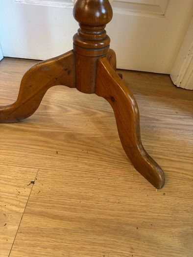 Solid Pine Round Occasional Table / Tripod Pedestal Side Table