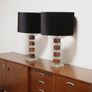 Mid-Century Pair of Clear Glass and Rosewood Table Lamps by Atelje Glas & Tra, 1960s. Image 10