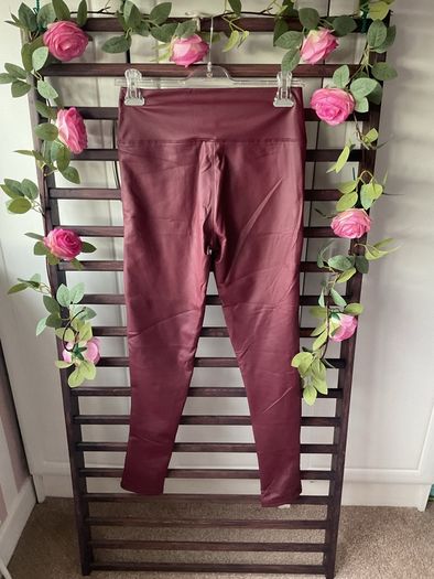 leggings Bnwt burgundy fake leather biker style leggings m/l