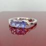 Silver Tanzanite Trilogy Ring in Platinum Overlay Sterling Silver. Image 2