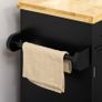 Black Kitchen Island Trolley Serving Cart, 109 x 40 x 89 cm, Kitchen Island with Spice Rack & Towel Rail Image 2