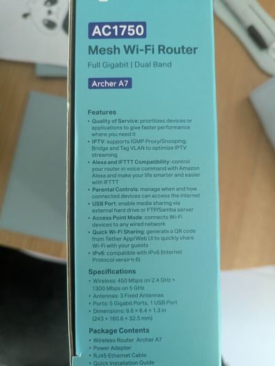 Tp link Archer A7 mesh wifi router