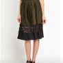 River Island khaki and Black pleated midi skirt Image 2