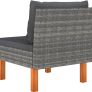 Set of 2 Garden Lounge Chairs Modular Poly Rattan Sofa Sections with Cushions Image 3