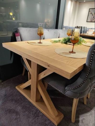 Solid Oak Dining Table 200cm, Brand New