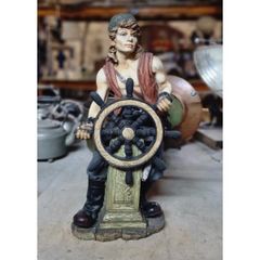 Pirate At Ships Wheel Resin Statue KAS1379