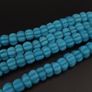 Antique African Style Turqouise Blue Melon Shape Glass Beads Necklace Strand 26 in long Image 8