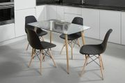 Nordic Dining Set 4 chairs Black .