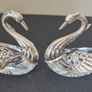 Rare vintage swan-shaped salt cellars crafted from 925 silver and cut crystal Image 4