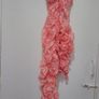 Coral and white scarf Image 2