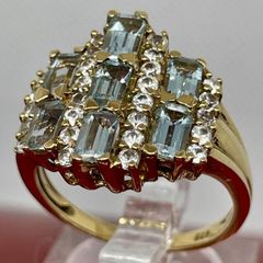 Silver ring with blue Topaz