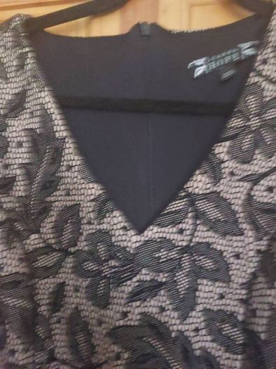 Joanna Hope black and ivory lace peplum dress (free post)