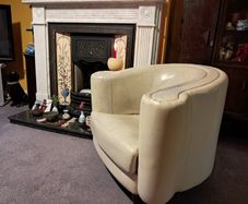 Ultra Comfortable Cream Leatherette Tub Chair in Tralee